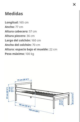Cama infantil IKEA Sniglar con somier 70 x 160
