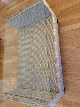 Mesa de jardín Razan mimbre y cristal