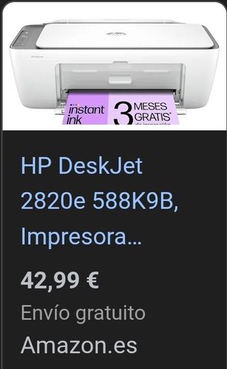 HP DeskJet 2820e 588K9B, Impresora multifunción