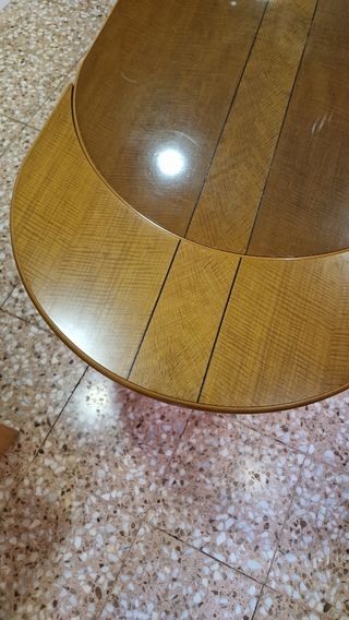 Mesa de comedor extensible madera y cristal