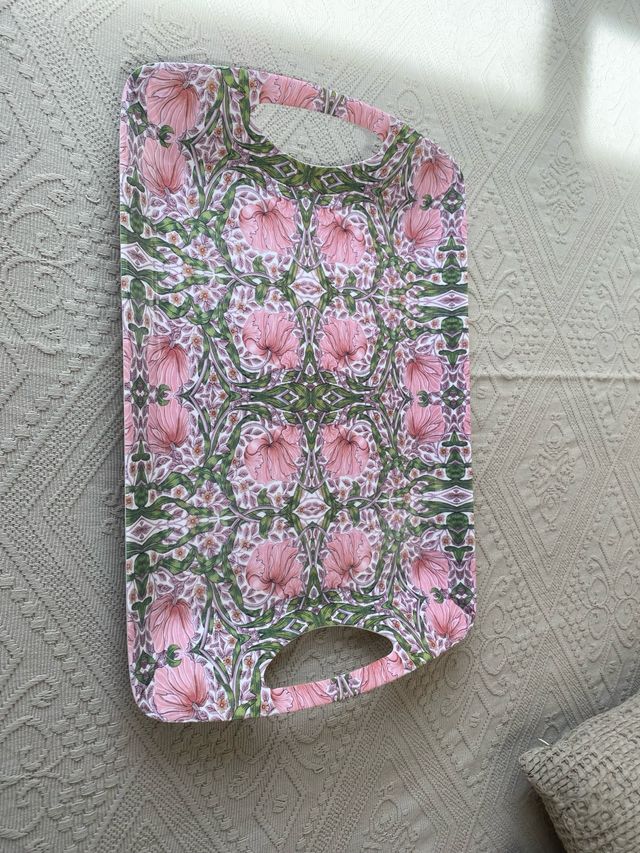 Bandeja William Morris Flores Rosas y Verdes