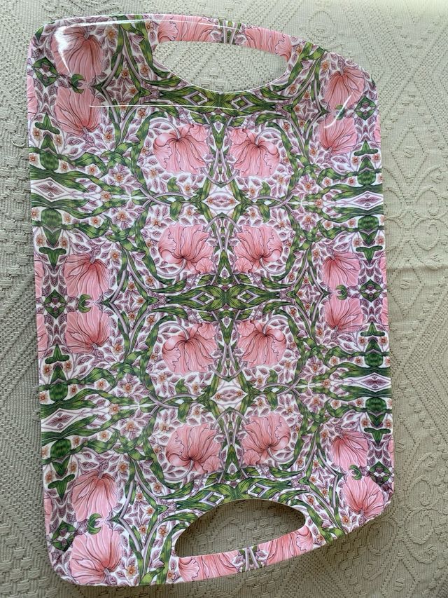 Bandeja William Morris Flores Rosas y Verdes