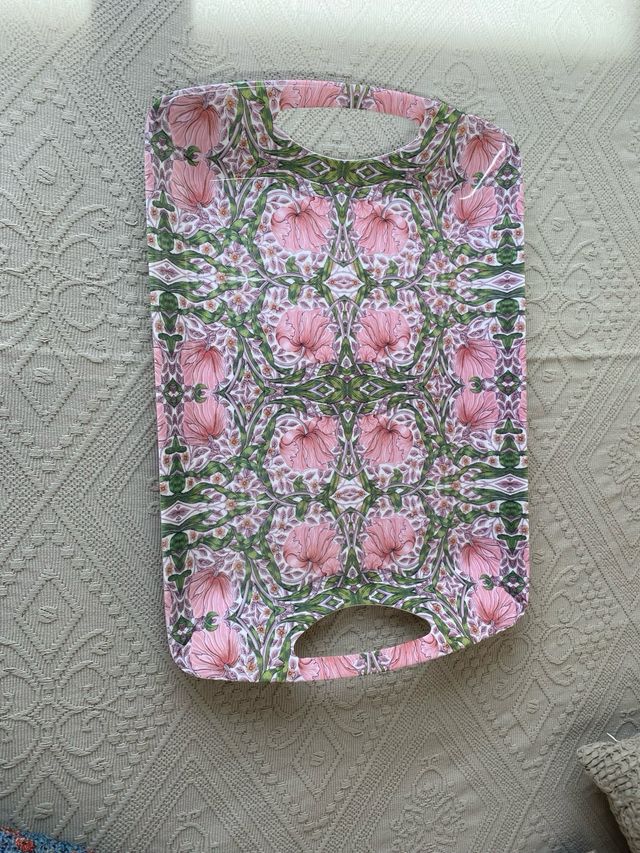 Bandeja William Morris Flores Rosas y Verdes