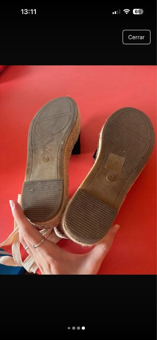 Sandalias esparto lazo beige