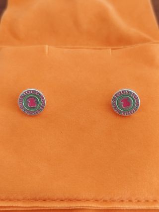 Pendientes Tous Oso Rosa y Plata