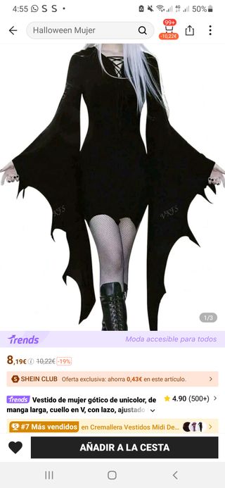 Vestido Vampiresa Halloween Negro