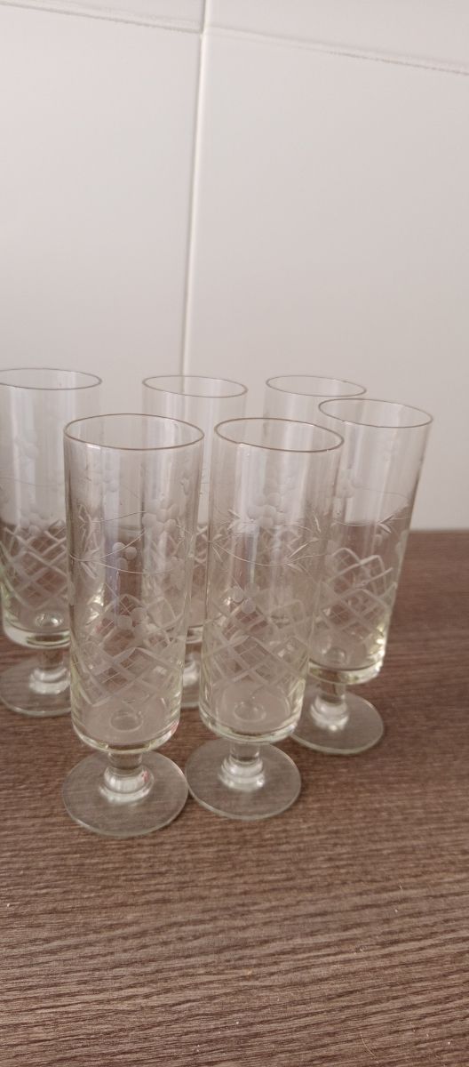 Copas de cristal talladas - Set de 6