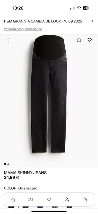 Pantaloni premaman skinny grigio scuro H&M