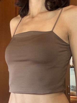 Top Marrón Tirantes Finos