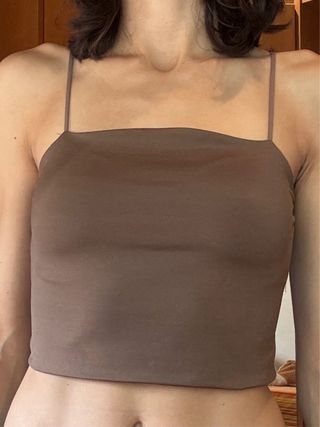 Top Marrón Tirantes Finos