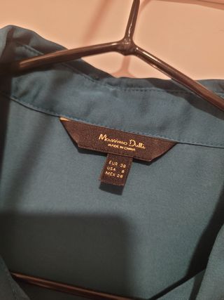 Camisa Massimo Dutti Verde Azulado Talla M