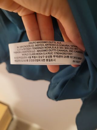 Camisa Massimo Dutti Verde Azulado Talla M