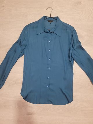 Camisa Massimo Dutti Verde Azulado Talla M