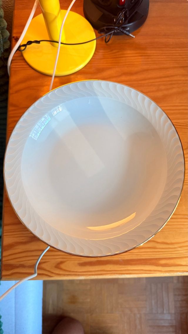 Preciosa vajilla clásica bordes oro