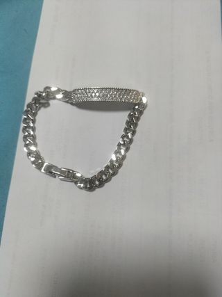Pulsera plateada con circonitas