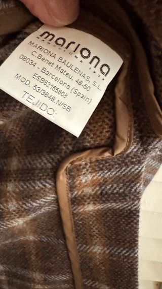 Americana cuadros marrón talla L