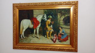 Quadro con scena equestre