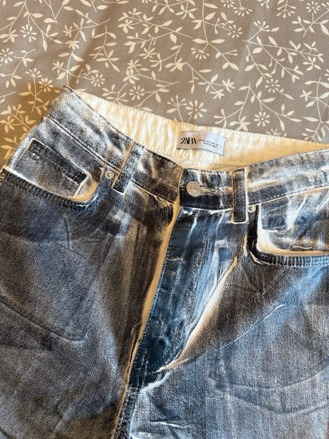 Zara Jeans Blancos Brillos