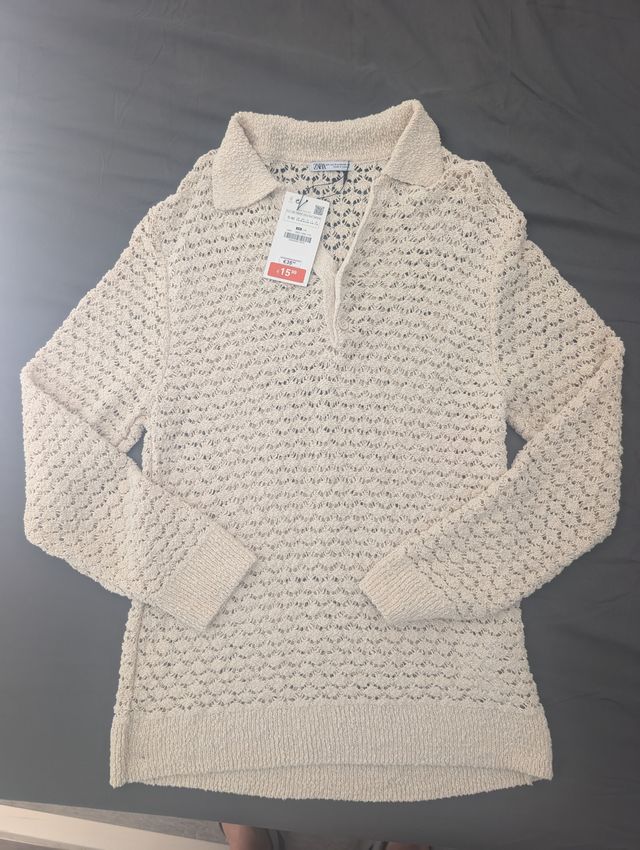 Jersey Zara Hombre Beige Talla S-M