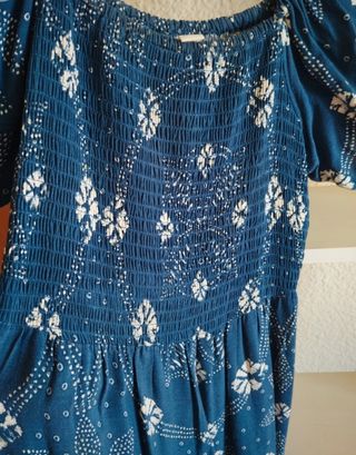 Vestido Springfield azul y blanco