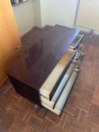 Cajonera 6 cajones patas marrón oscuro
