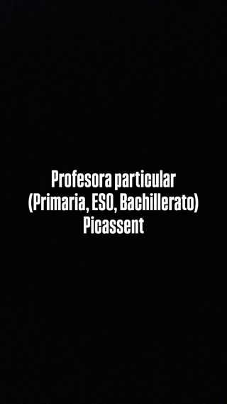 Profesora particular: primaria, ESO, Bachillerato