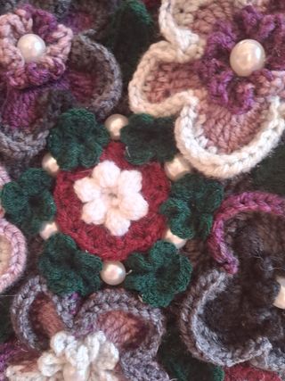 Borsa handmade floreale grigia