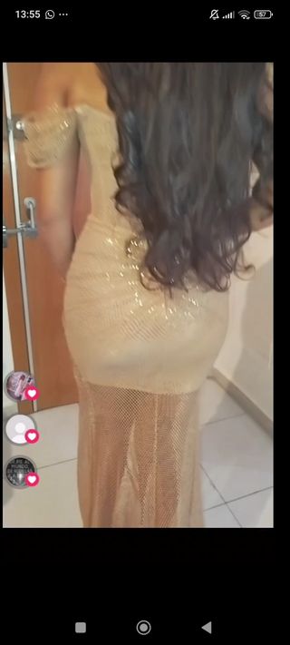 Vestido de fiesta dorado brillante 