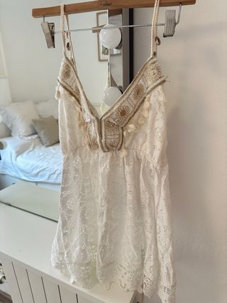 Top Ibicenco con lentejuelas y conchas