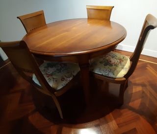 Mesa Comedor Redonda Madera Nogal