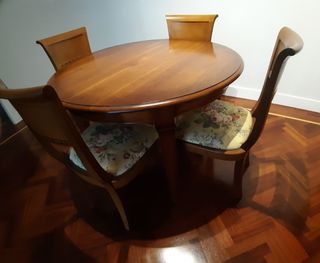 Mesa Comedor Redonda Madera Nogal