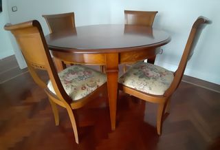 Mesa Comedor Redonda Madera Nogal