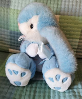 Coniglietto peluche vintage azzurro