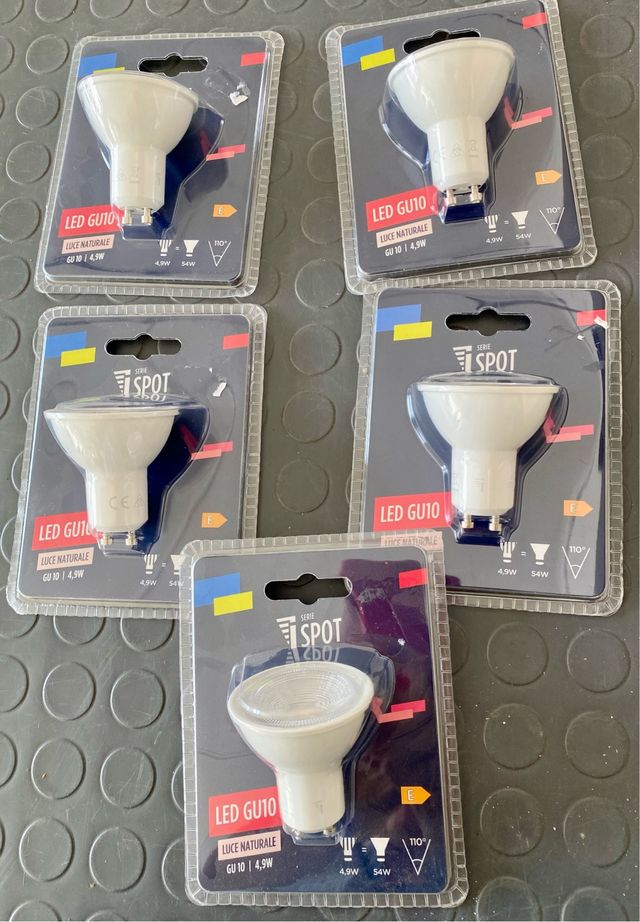 5 Lampadine LED GU10 SPOT Luce Naturale 4,9W