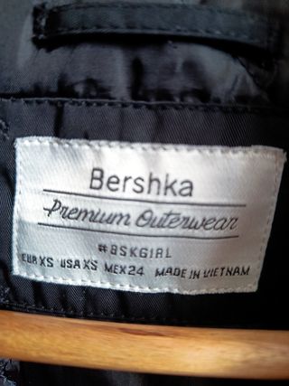 Chaqueta Bomber Bershka Negra Talla XS