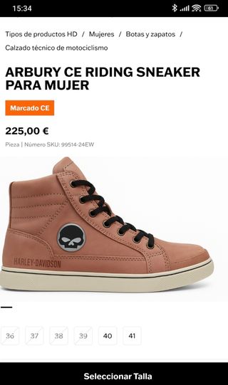 Botas zapatillas moto mujer Harley Davidson N° 38