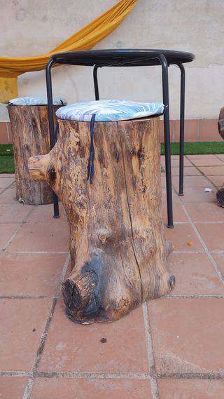 4 Asientos Madera Artesanales