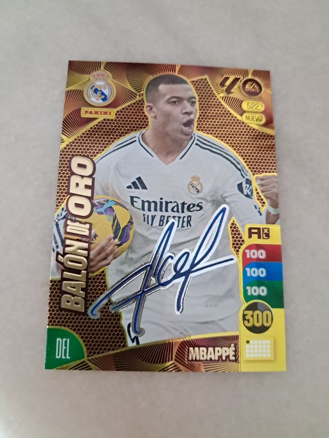 Cromo Kylian Mbappe Balón de Oro Panini