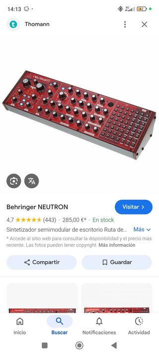 Behringer Neutron Sintetizador Semimodular Rojo