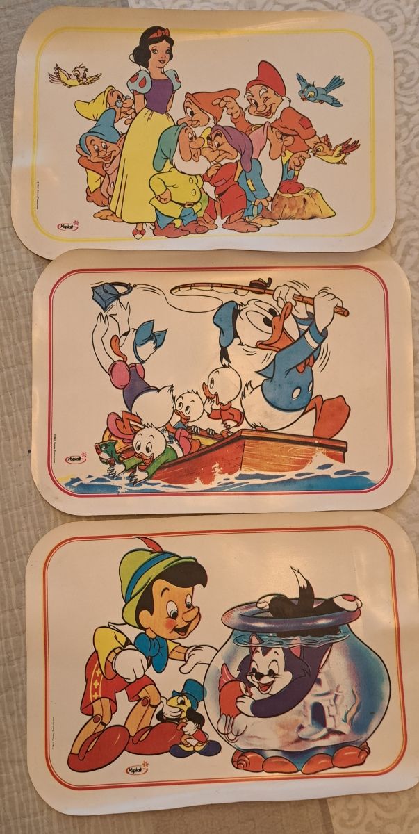 3 salvamanteles Yoplait Disney vintage años 80