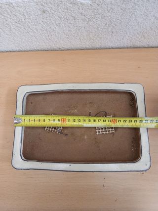 Maceta Bonsái Cerámica Beige y Marrón