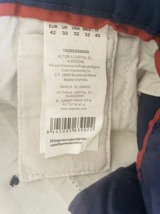 Bermudas El Ganso Talla 42 Azul Marino