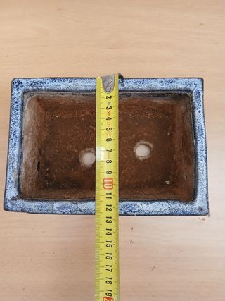 Maceta Bonsái Cerámica Azul y Marrón