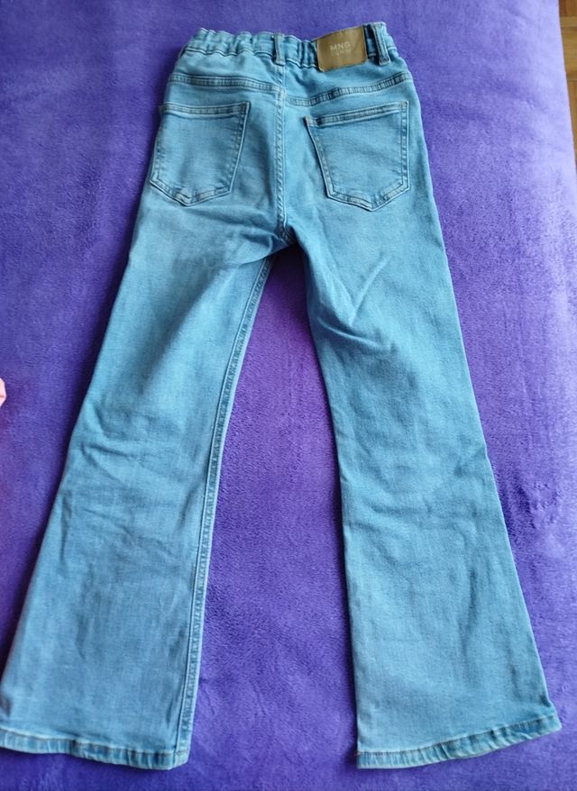 Vaqueros campana Mango niña