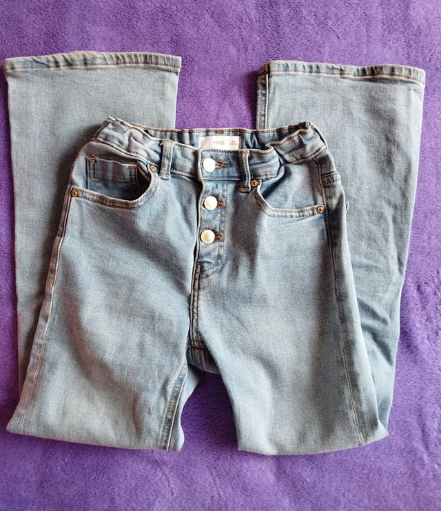 Vaqueros campana Mango niña