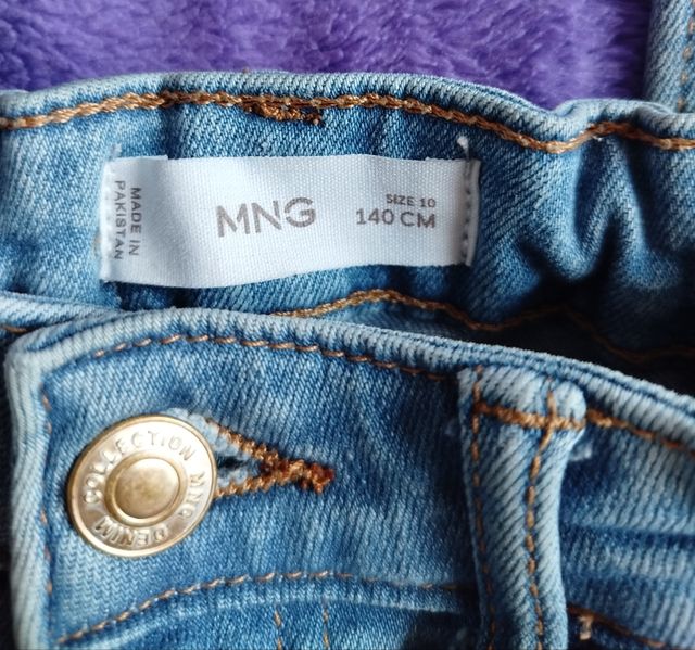 Vaqueros campana Mango niña