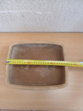 Maceta bonsai de cerámica beige