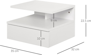 Set da 2 Comodini Sospesi per Camera da Letto, 2 C