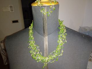 Collana e bracciale fatti a mano oro e verde