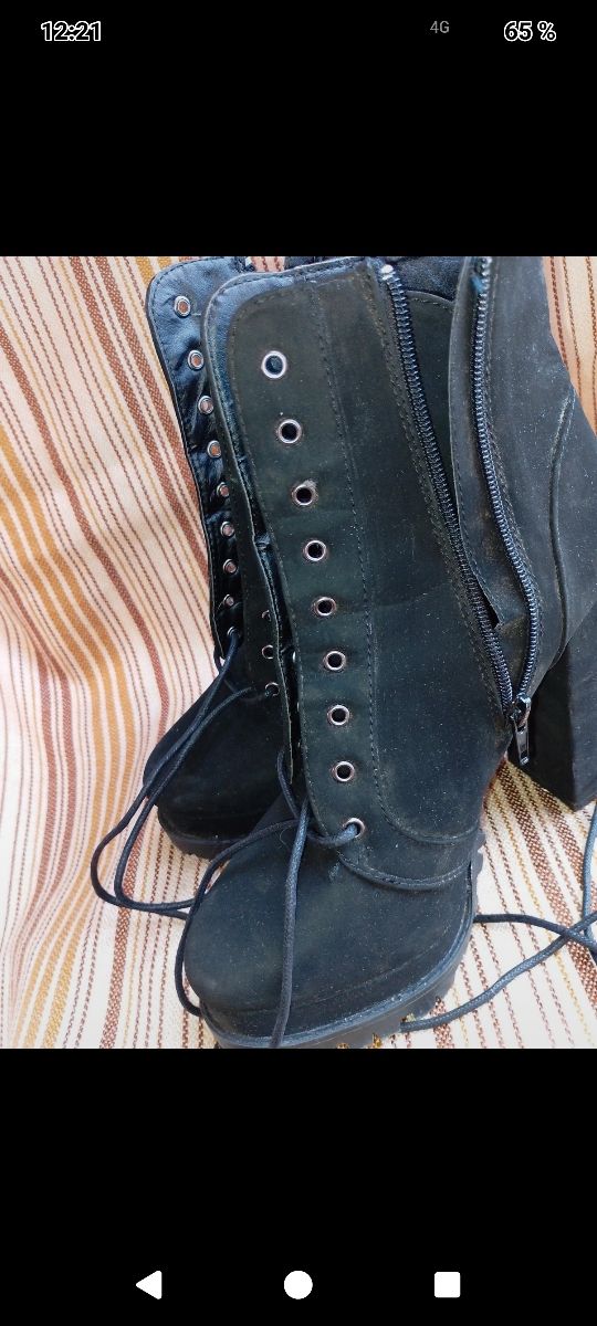 Botines de ante negros para mujer